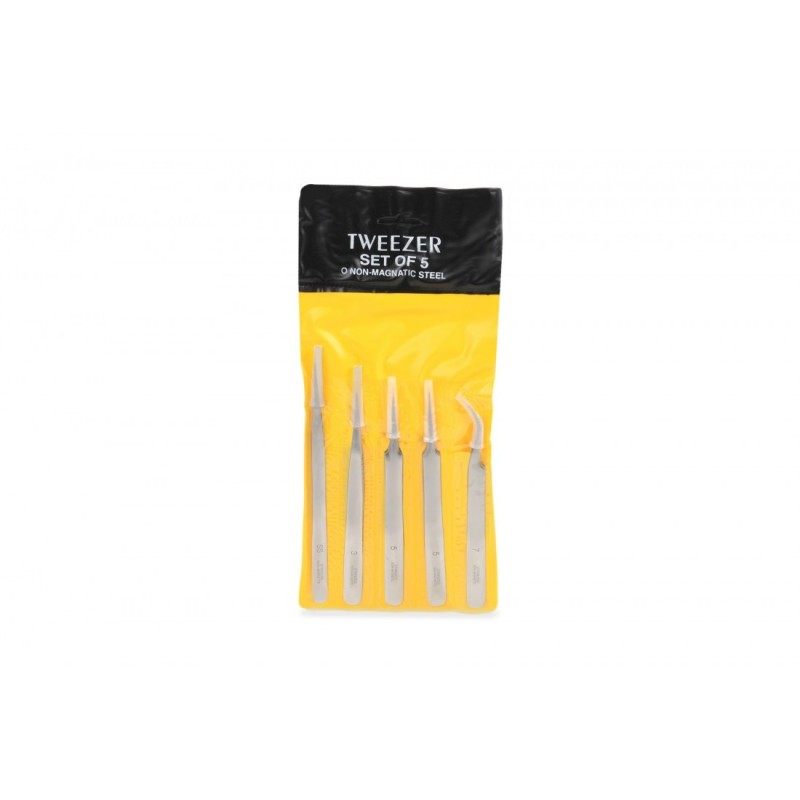Set de 5 brucelles acier